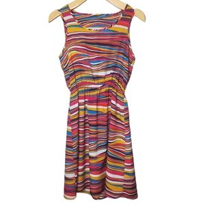Red Camel | Cut Out Mini Tank Dress | Multicolor Striped | S